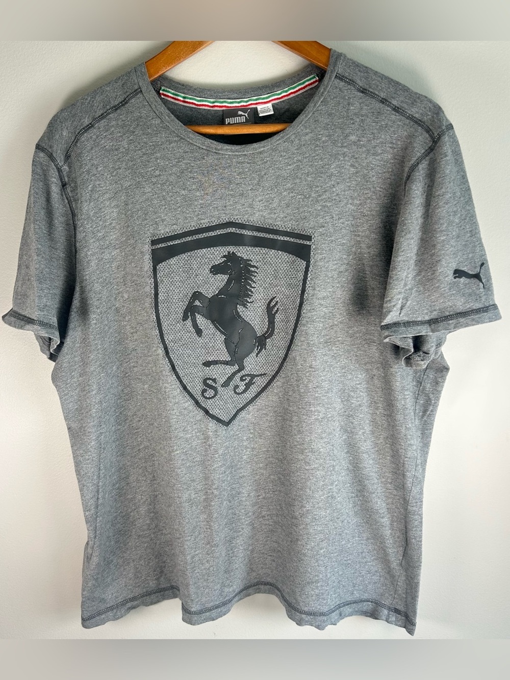 PUMA x Scuderia Ferrari Men’s T-shirt Size XL Big Shield Logo Cotton Puma Way 1